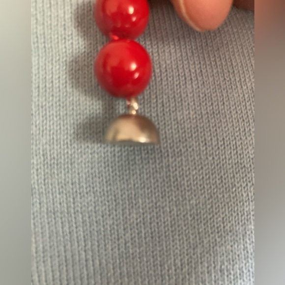 NEW 19” Red Bead & Crystal MAGNETIC Necklace with Drop EASY On & … - Picture 4 of 9